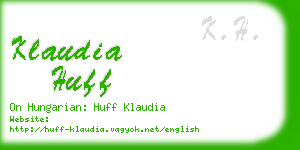 klaudia huff business card